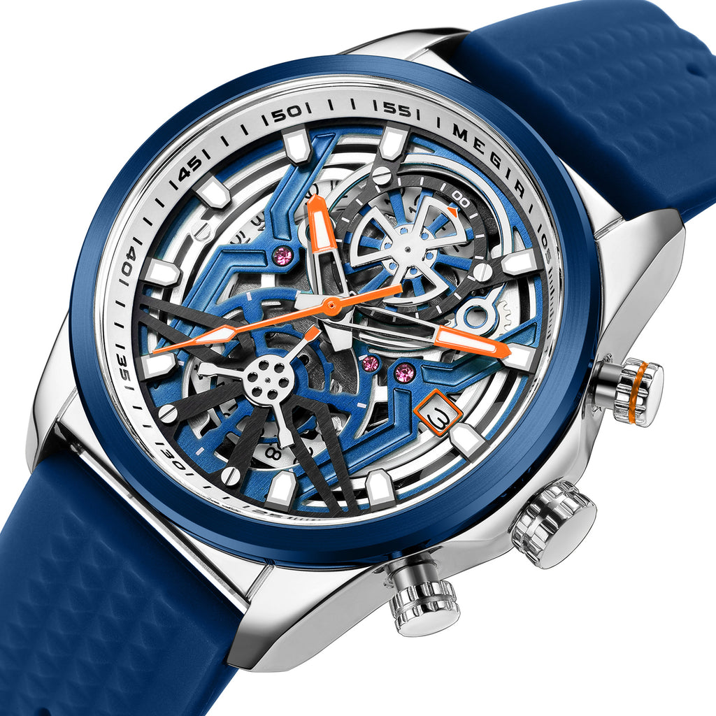MEGIR Men's Watch Chronograph Fashion Quartz Wristwatch Waterproof Luminous Sports Military Watches Clock with Auto Date 2235-8