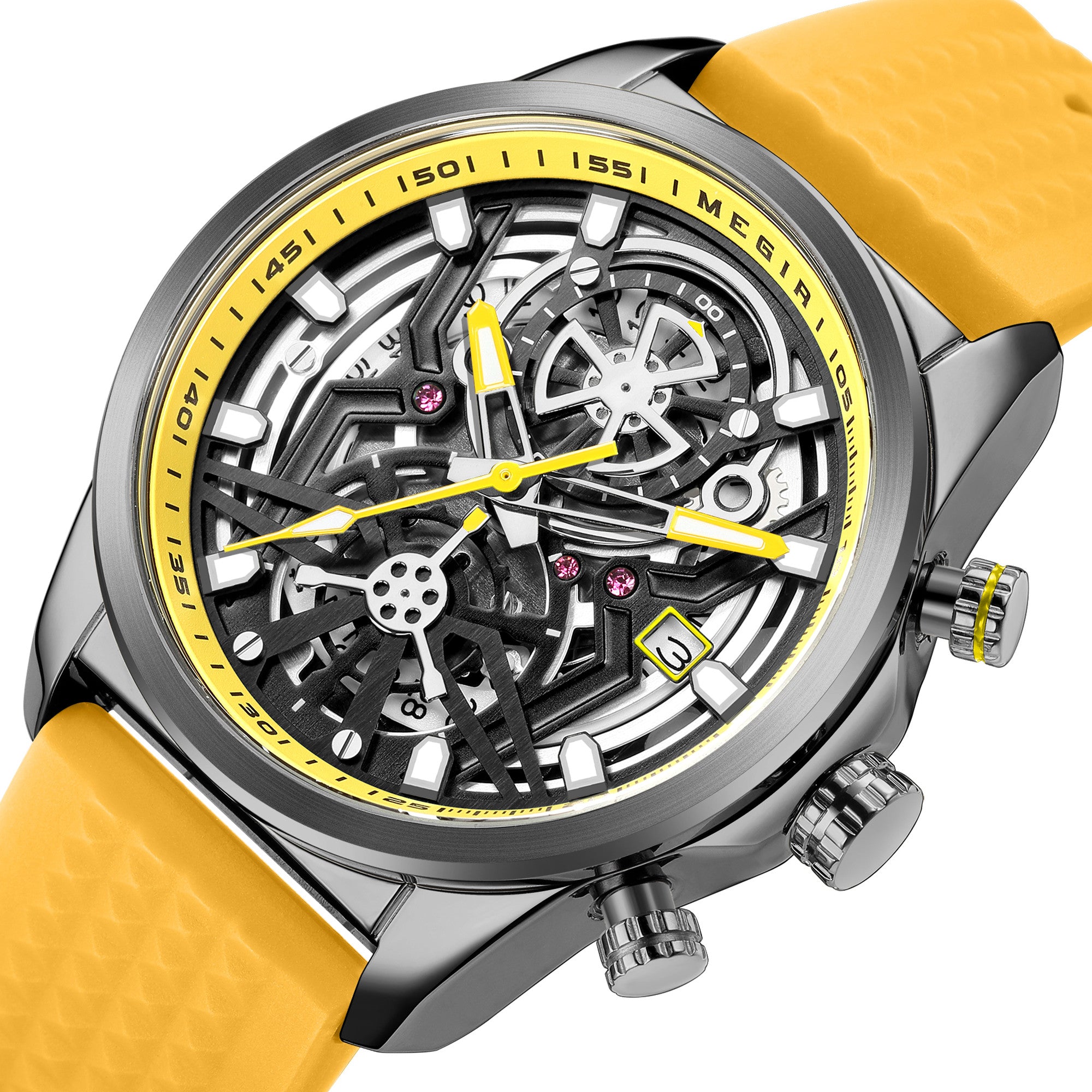 MEGIR Men's Watch Chronograph Fashion Quartz Wristwatch Waterproof Luminous Sports Military Watches Clock with Auto Date 2235-9