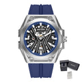 MEGIR Fashion Fully Automatic Mechanical Men's Watch Stainless Steel Case Sports Military Wristwatch Waterproof Watches Clock 8603-18