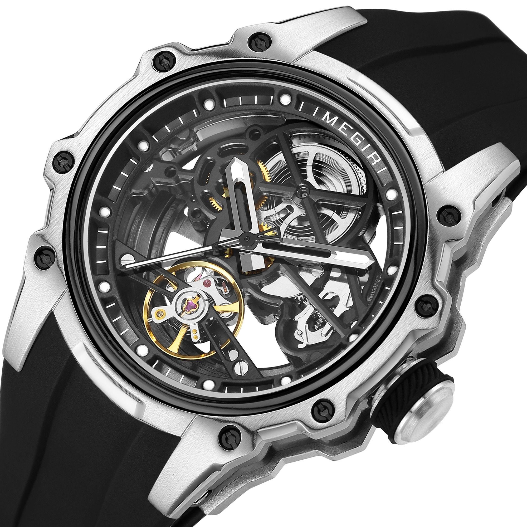MEGIR Fashion Men's Full Automatic Watches Hollow Out Luminous Sports Mechanical Watch Waterproof Wristwatches Reloj Hombre 2243-12