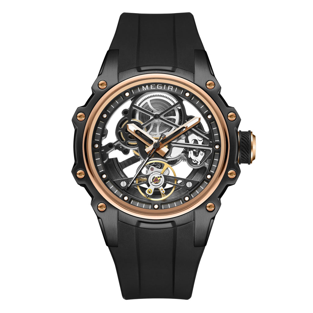 MEGIR Fashion Men's Full Automatic Watches Hollow Out Luminous Sports Mechanical Watch Waterproof Wristwatches Reloj Hombre 2243-10