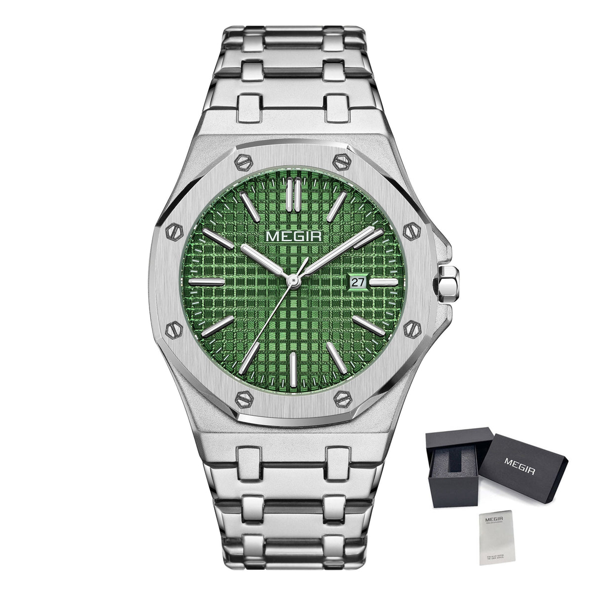 MEGIR 1085 Business Calendar Watch – Steel Bracelet