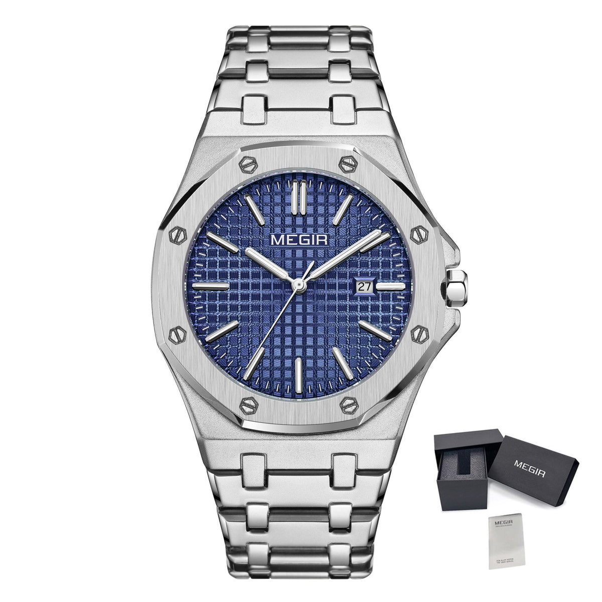 MEGIR 1085 Business Calendar Watch – Steel Bracelet