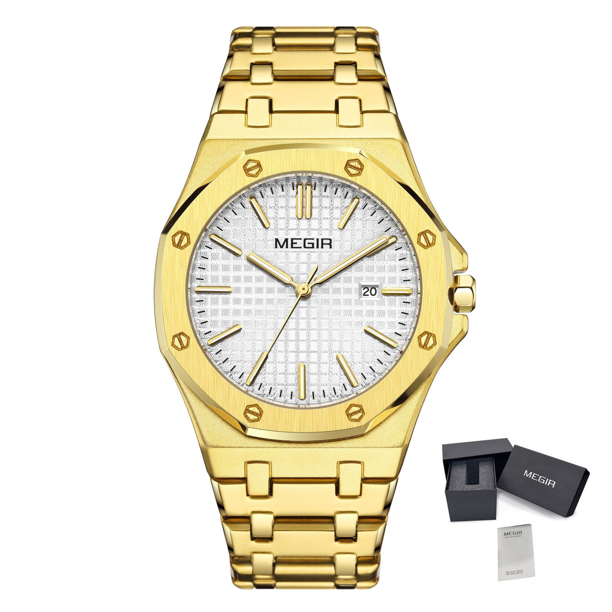 MEGIR 1085 Business Calendar Watch – Steel Bracelet