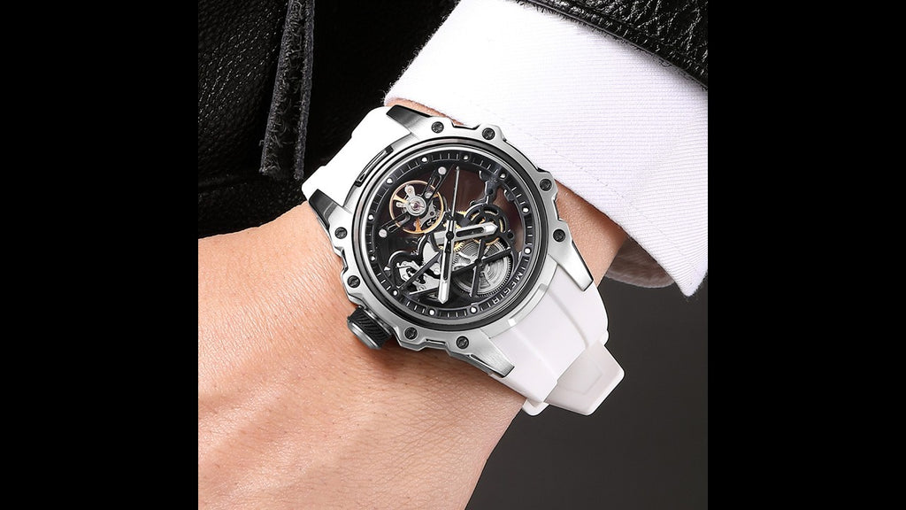 MEGIR Fashion Men's Full Automatic Watches Hollow Out Luminous Sports Mechanical Watch Waterproof Wristwatches Reloj Hombre 2243-15