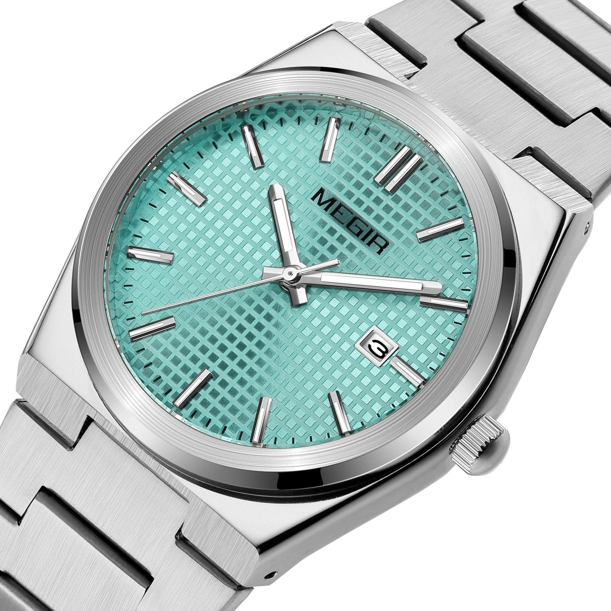 MEGIR Luxury Business Watches for Men Stainless Steel Strap Waterproof Calendar Male Quartz Wristwatch Clock Reloj Hombre 1086-8