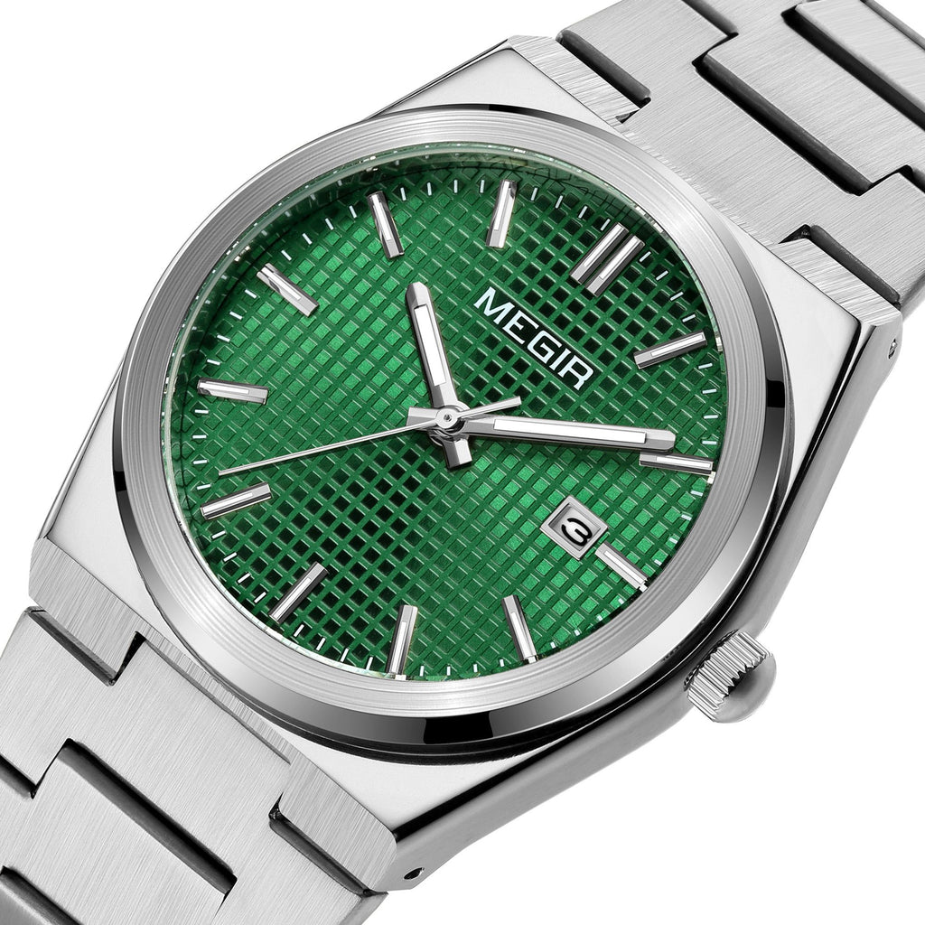 MEGIR Luxury Business Watches for Men Stainless Steel Strap Waterproof Calendar Male Quartz Wristwatch Clock Reloj Hombre 1086-9