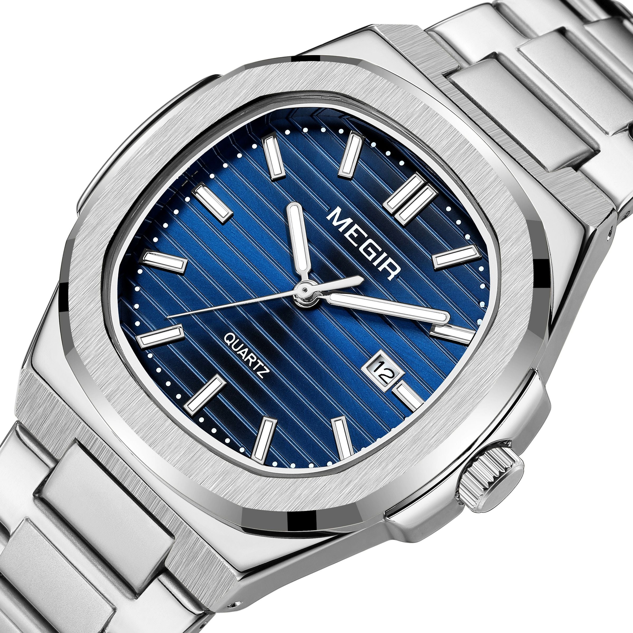 MEGIR Luxury Brand Men Business Watches Waterproof Male Clock Stainless Steel Luminous Quartz Sports Wristwatch Montre Femme 1084-8
