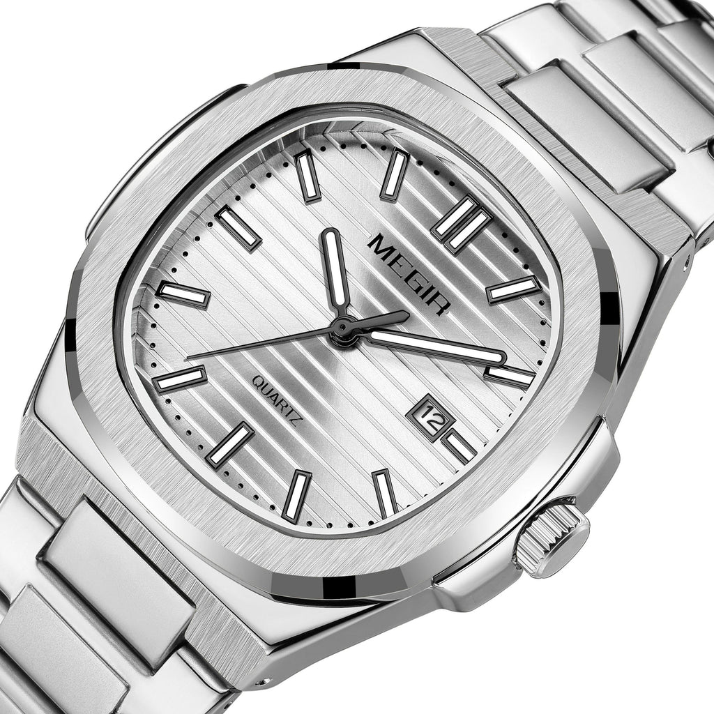 MEGIR Luxury Brand Men Business Watches Waterproof Male Clock Stainless Steel Luminous Quartz Sports Wristwatch Montre Femme 1084-10