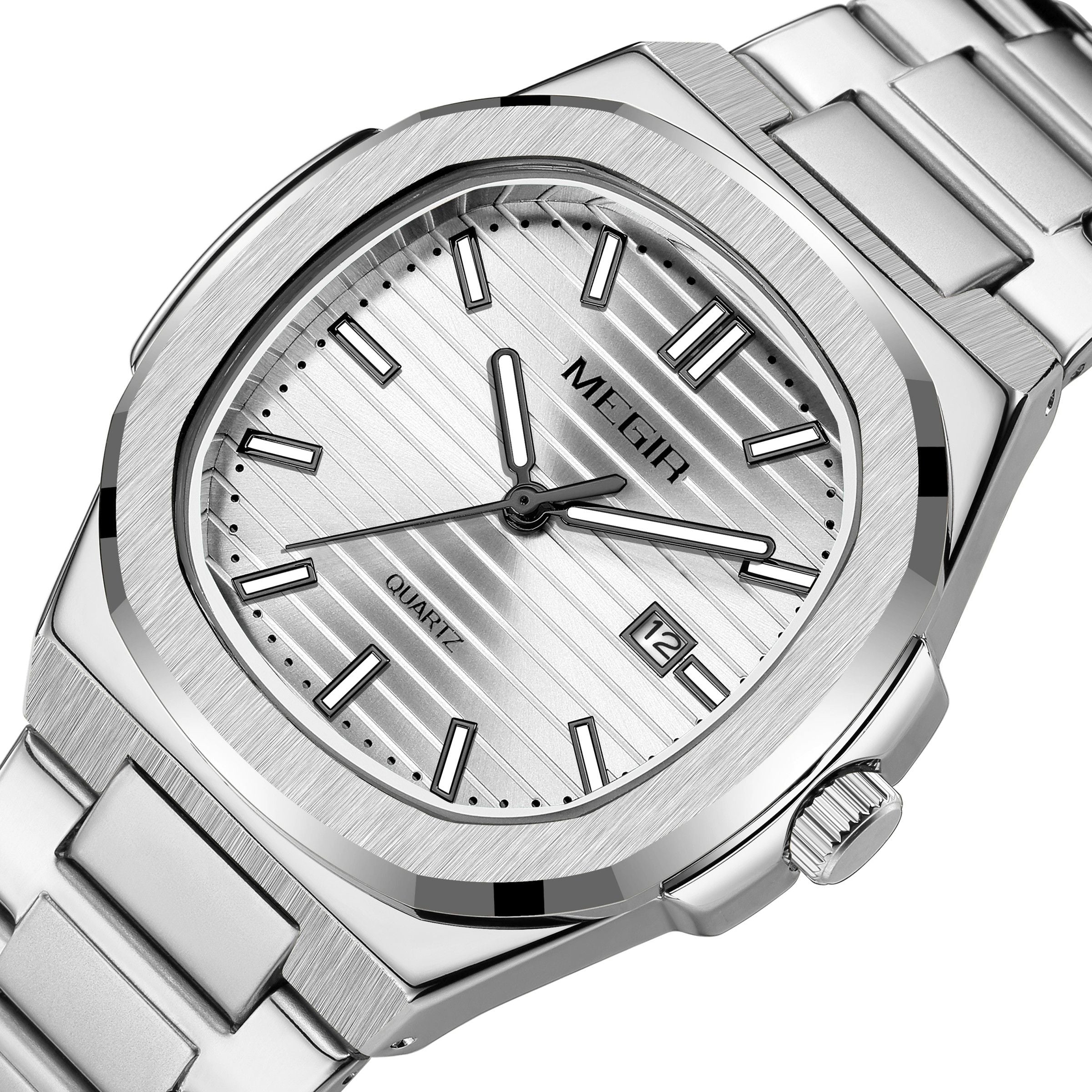 MEGIR Luxury Brand Men Business Watches Waterproof Male Clock Stainless Steel Luminous Quartz Sports Wristwatch Montre Femme 1084-10