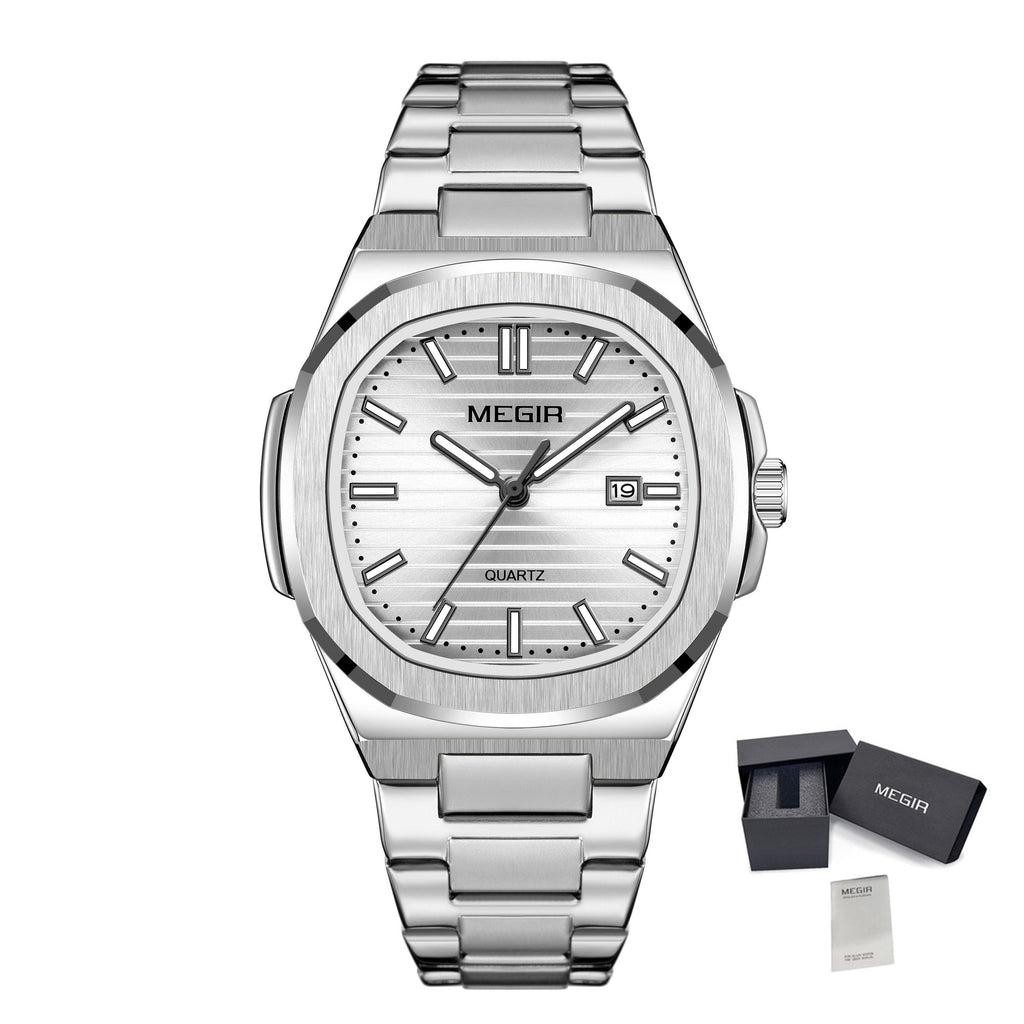 MEGIR Luxury Brand Men Business Watches Waterproof Male Clock Stainless Steel Luminous Quartz Sports Wristwatch Montre Femme 1084-14