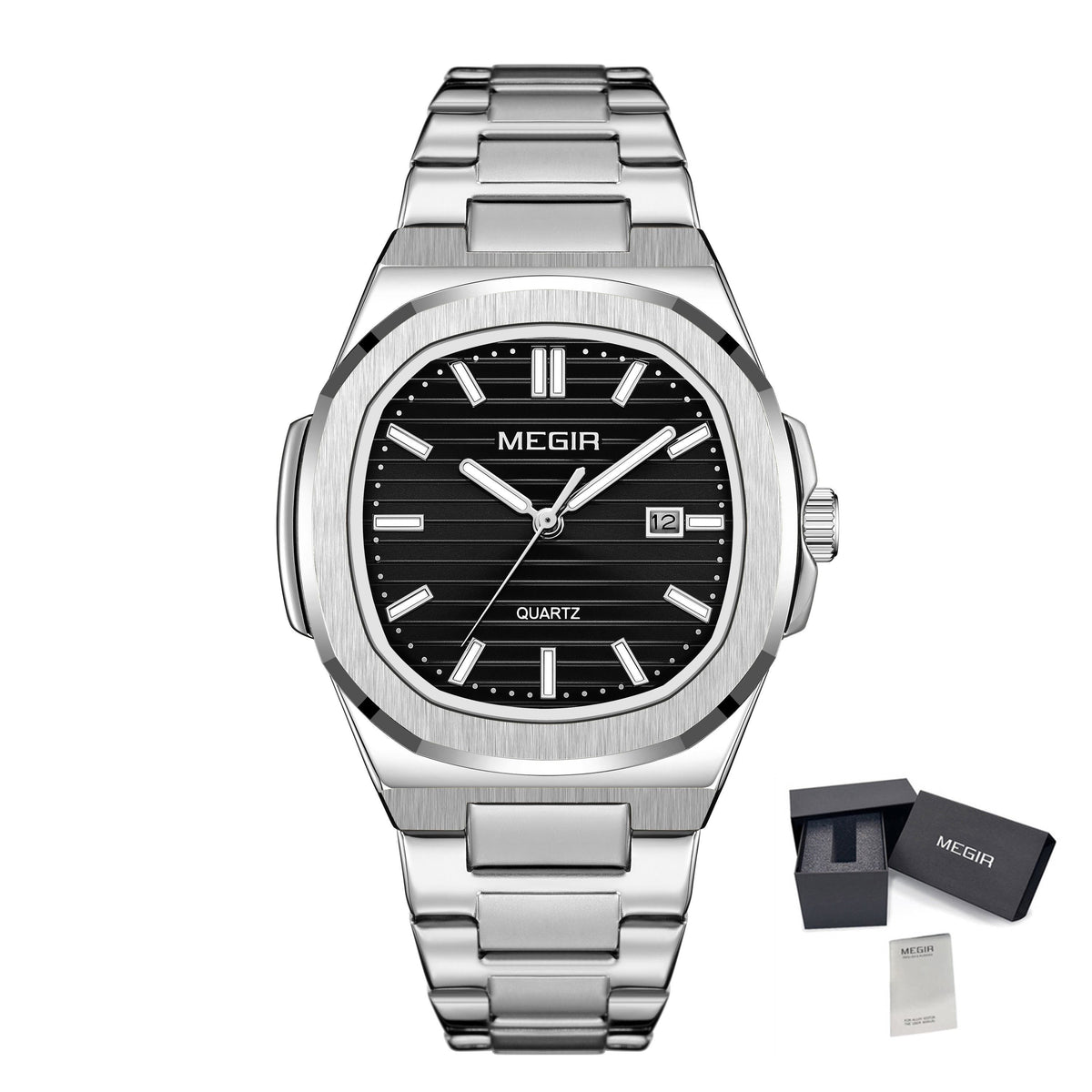 MEGIR Luxury Brand Men Business Watches Waterproof Male Clock Stainless Steel Luminous Quartz Sports Wristwatch Montre Femme 1084-16