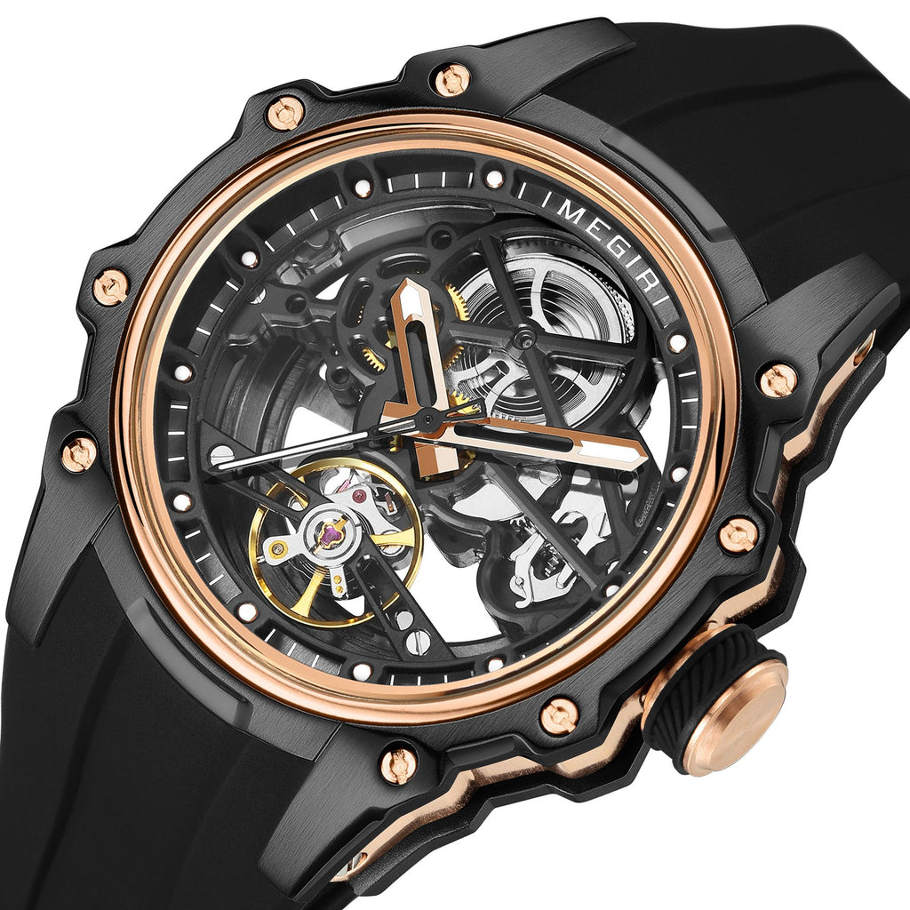 MEGIR Fashion Men's Full Automatic Watches Hollow Out Luminous Sports Mechanical Watch Waterproof Wristwatches Reloj Hombre 2243-11