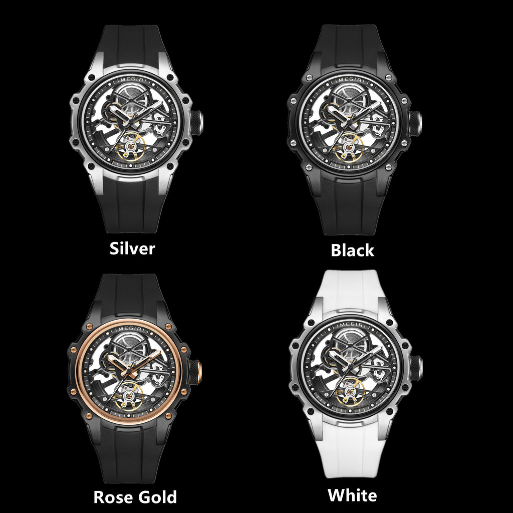 MEGIR Fashion Men's Full Automatic Watches Hollow Out Luminous Sports Mechanical Watch Waterproof Wristwatches Reloj Hombre 2243-6