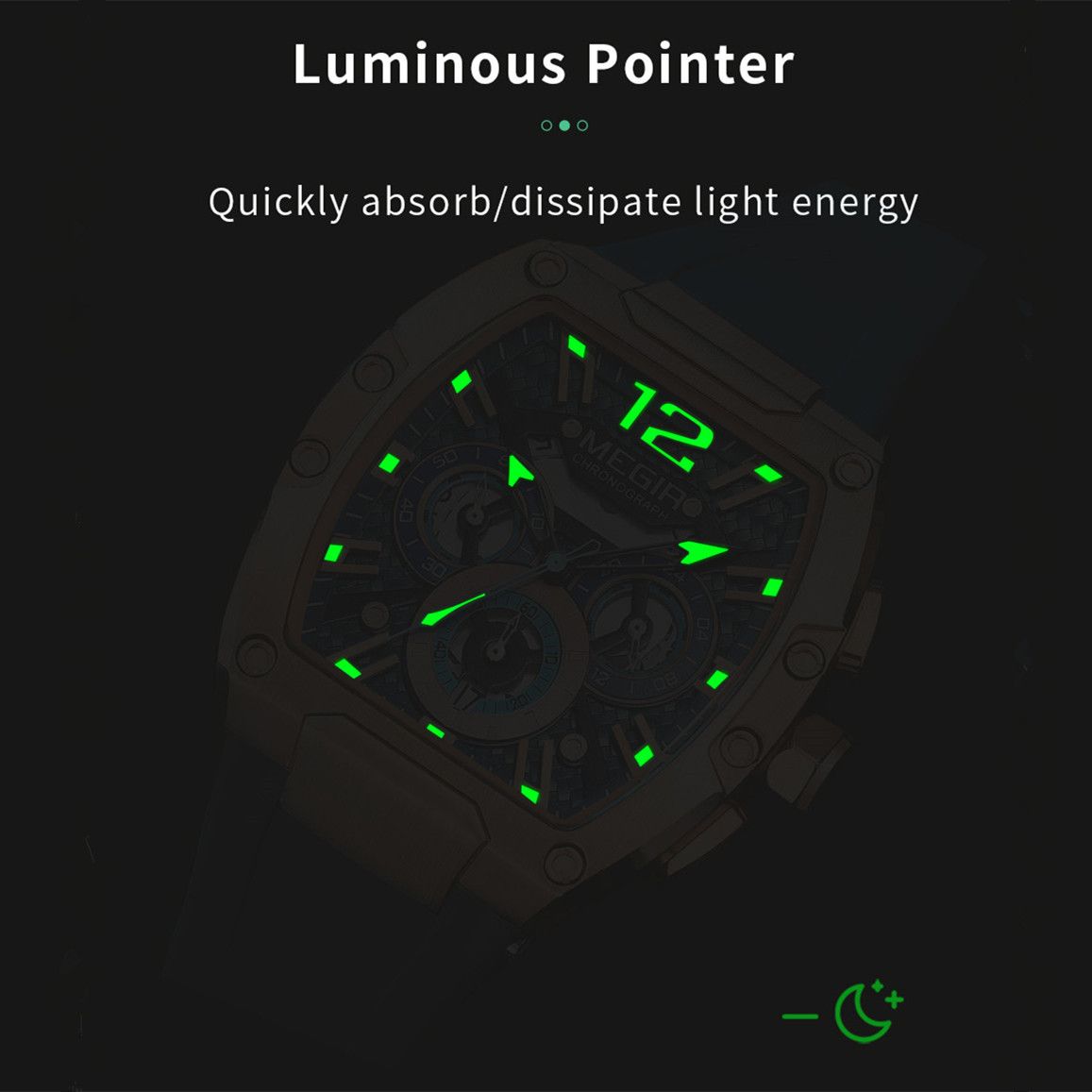 MEGIR Chronograph Luxury Sport Quartz Watch Men Waterproof Luminous Silicone Casual Big Dial Wristwatch Auto Date Reloj Hombre 8112