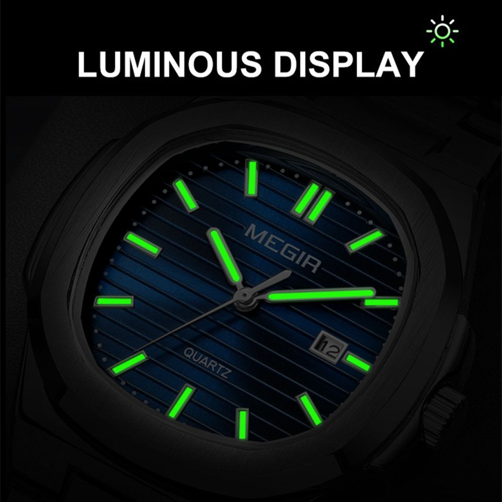 MEGIR Luxury Brand Men Business Watches Waterproof Male Clock Stainless Steel Luminous Quartz Sports Wristwatch Montre Femme 1084-4