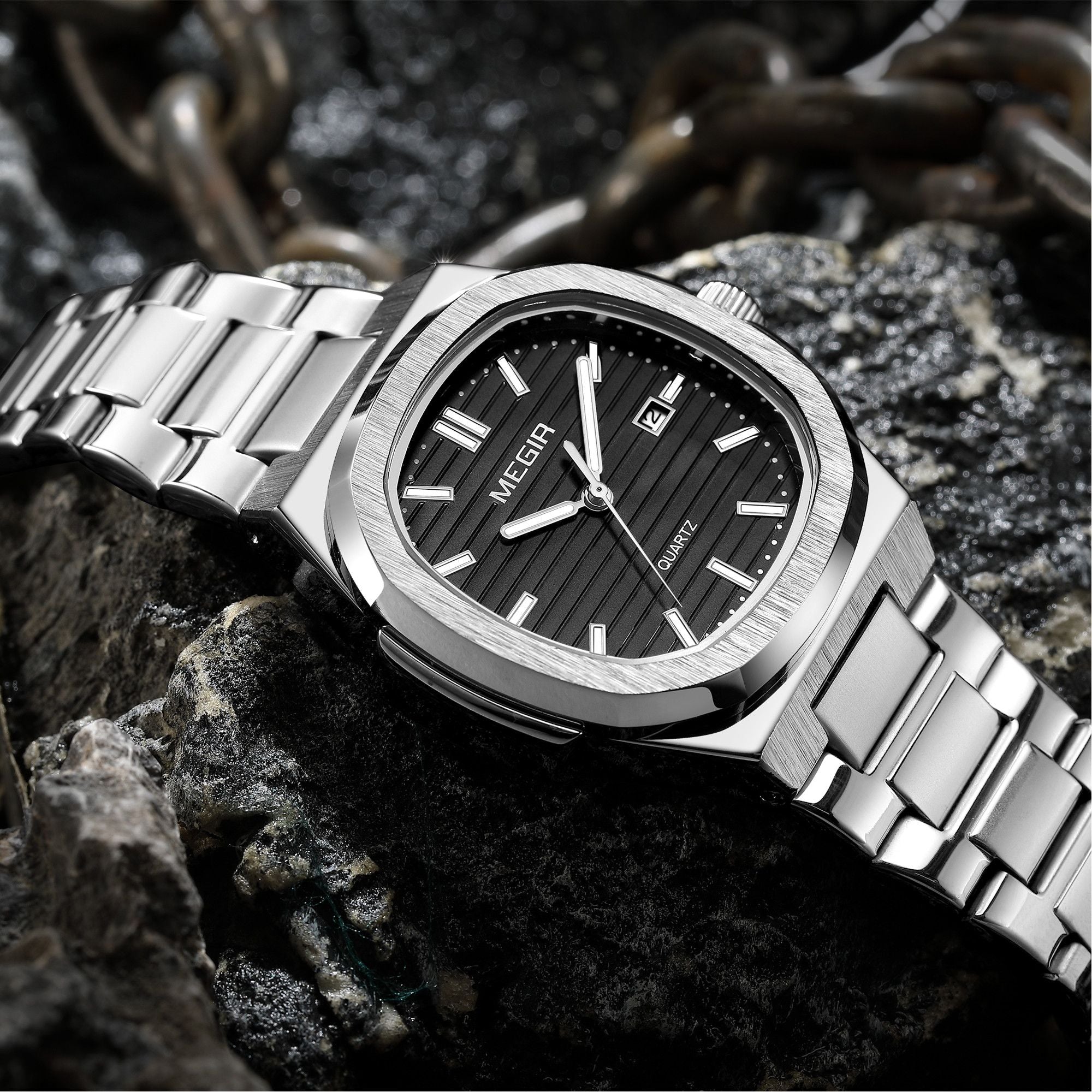 MEGIR Luxury Brand Men Business Watches Waterproof Male Clock Stainless Steel Luminous Quartz Sports Wristwatch Montre Femme 1084-2