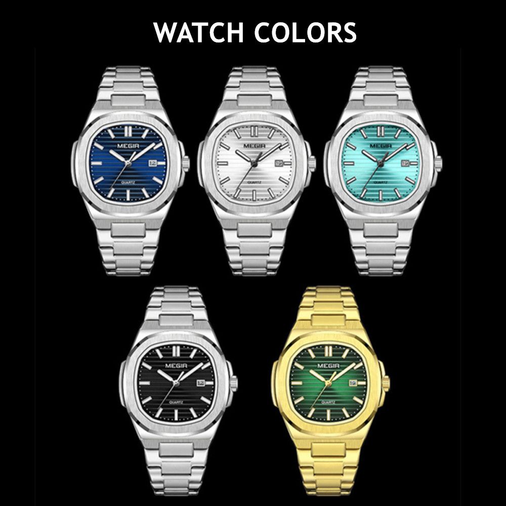 MEGIR Luxury Brand Men Business Watches Waterproof Male Clock Stainless Steel Luminous Quartz Sports Wristwatch Montre Femme 1084-3