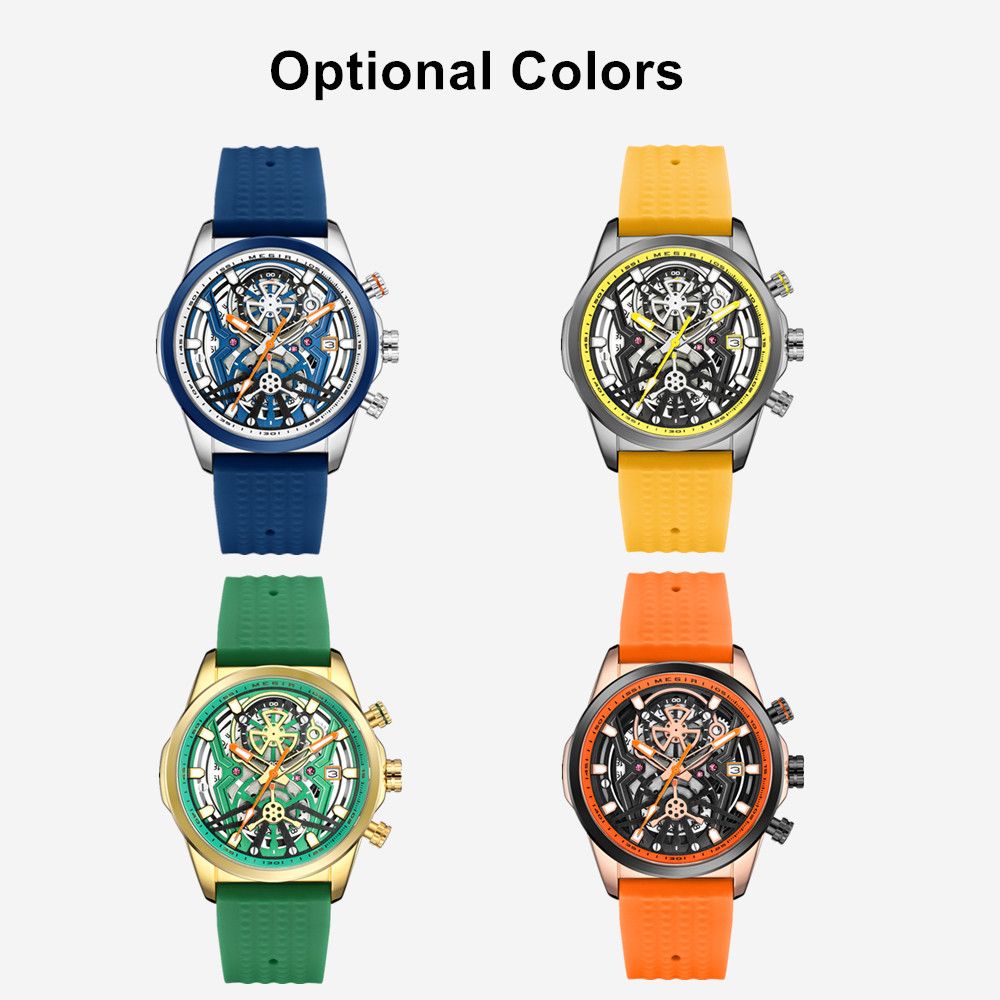 MEGIR Men's Watch Chronograph Fashion Quartz Wristwatch Waterproof Luminous Sports Military Watches Clock with Auto Date 2235-3