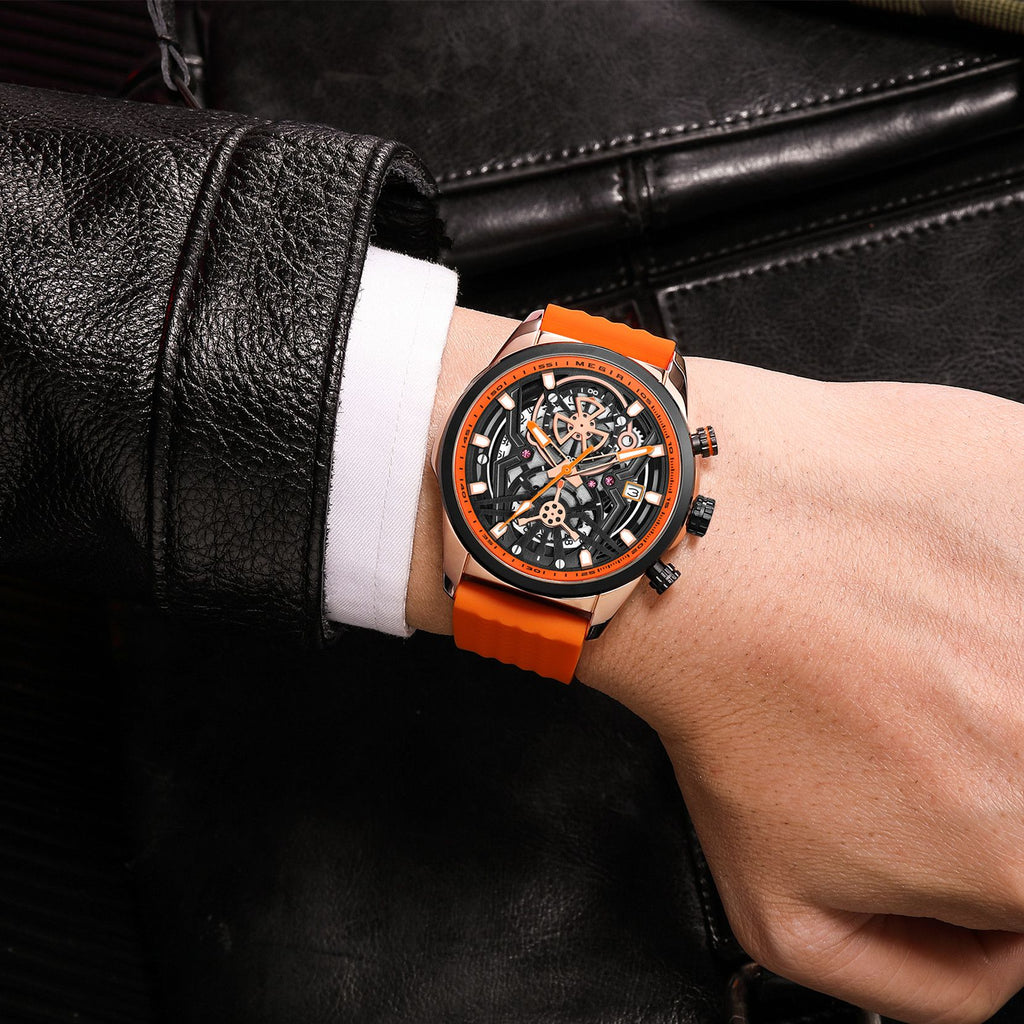 MEGIR Men's Watch Chronograph Fashion Quartz Wristwatch Waterproof Luminous Sports Military Watches Clock with Auto Date 2235-2