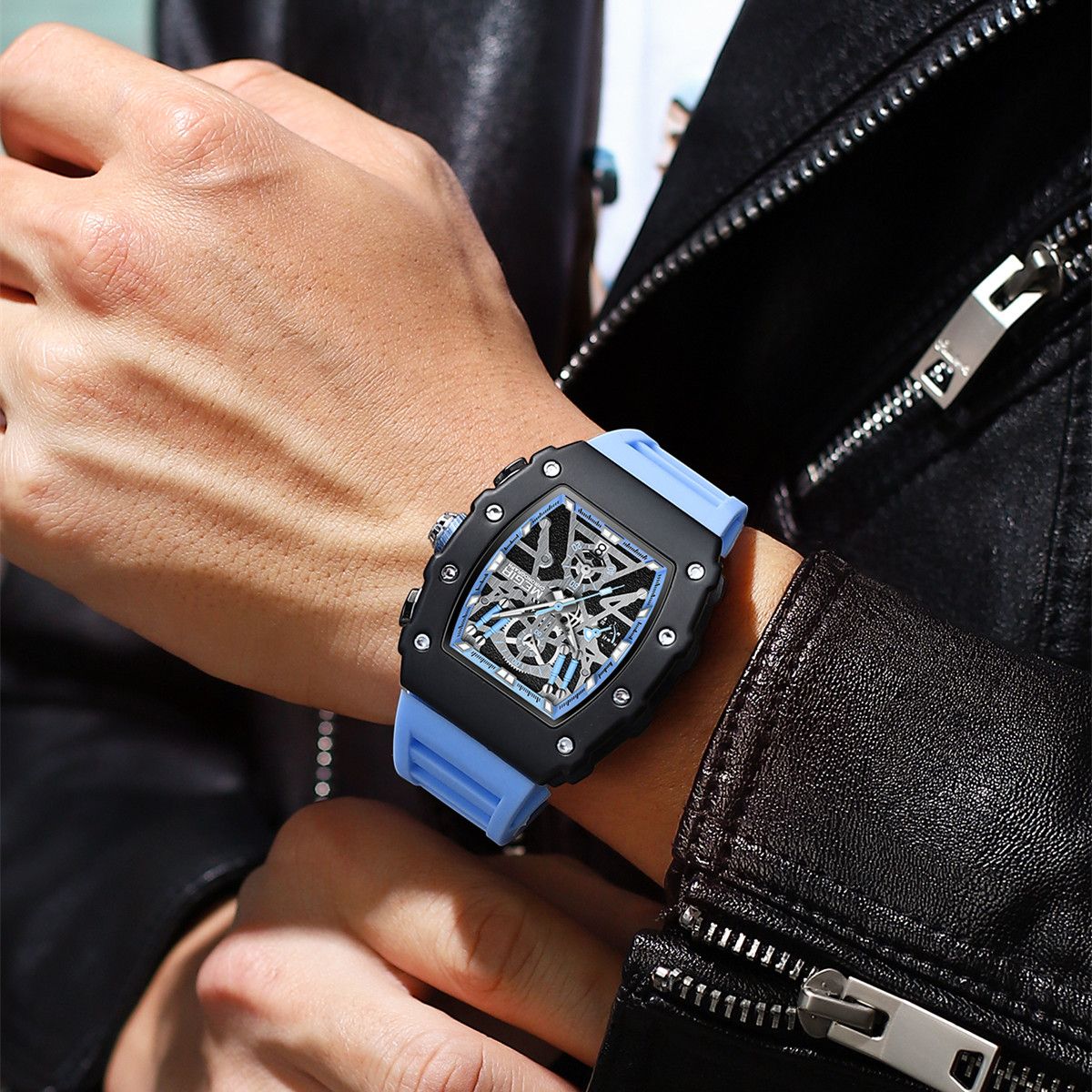 MEGIR Luxury Outdoor Sport Wristwatch for Men Silicone Waterproof Watches Quartz Military Watch Male Clock Chronograph 2218-3