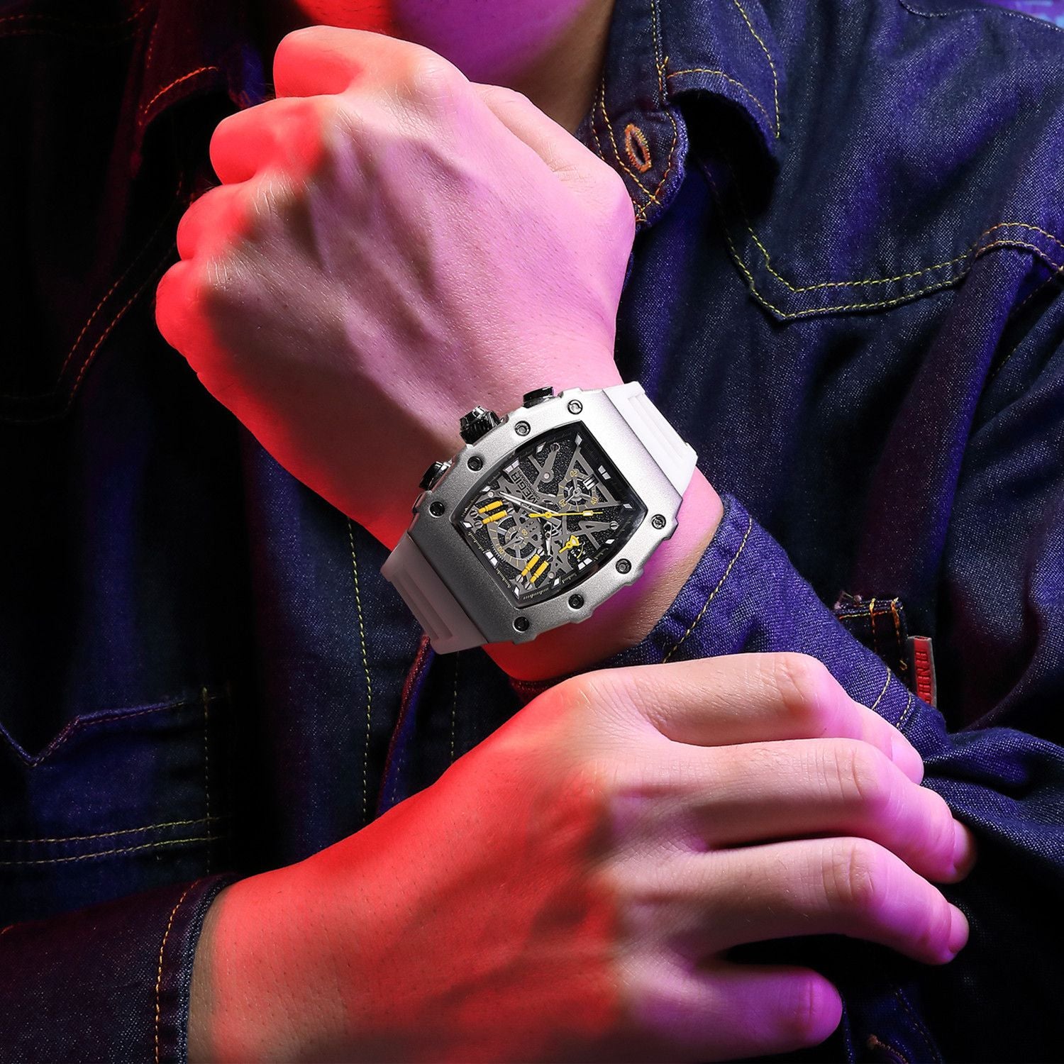 MEGIR Luxury Outdoor Sport Wristwatch for Men Silicone Waterproof Watches Quartz Military Watch Male Clock Chronograph 2218-2