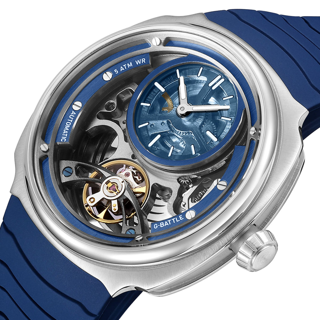 MEGIR Fashion Skeleton Men's Mechanical Watches 3ATM Waterproof Luminous Silicone Automatic Movement Sport Wrist Watch Reloj Hombre 2259-8