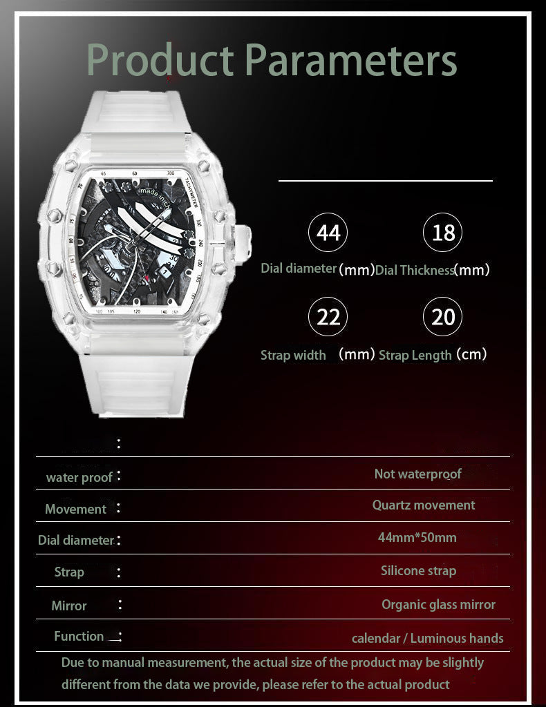 Zido's New Richard Men's Gift Barrel-Shaped Casual Youth High-End Fashion Handsome Trendyy Watch