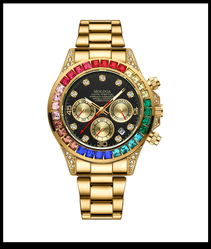 New Product Rainbow Di Same Style Watch Men's Three-Eye Six-Pin Multi-Functional Business Quartz Watch Men's Watch Dropshipping