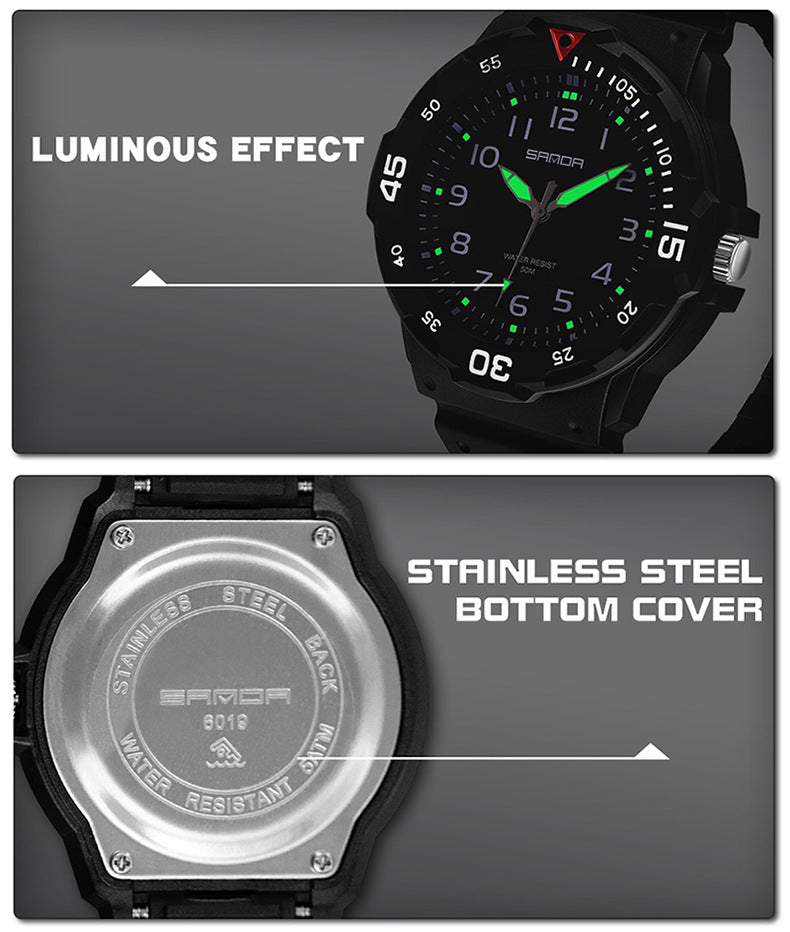Sanda Watch Fashion All-match Small Fresh Men's and Women's Couple Watch Middle School Students' Simple Waterproof Luminous Quartz Watch