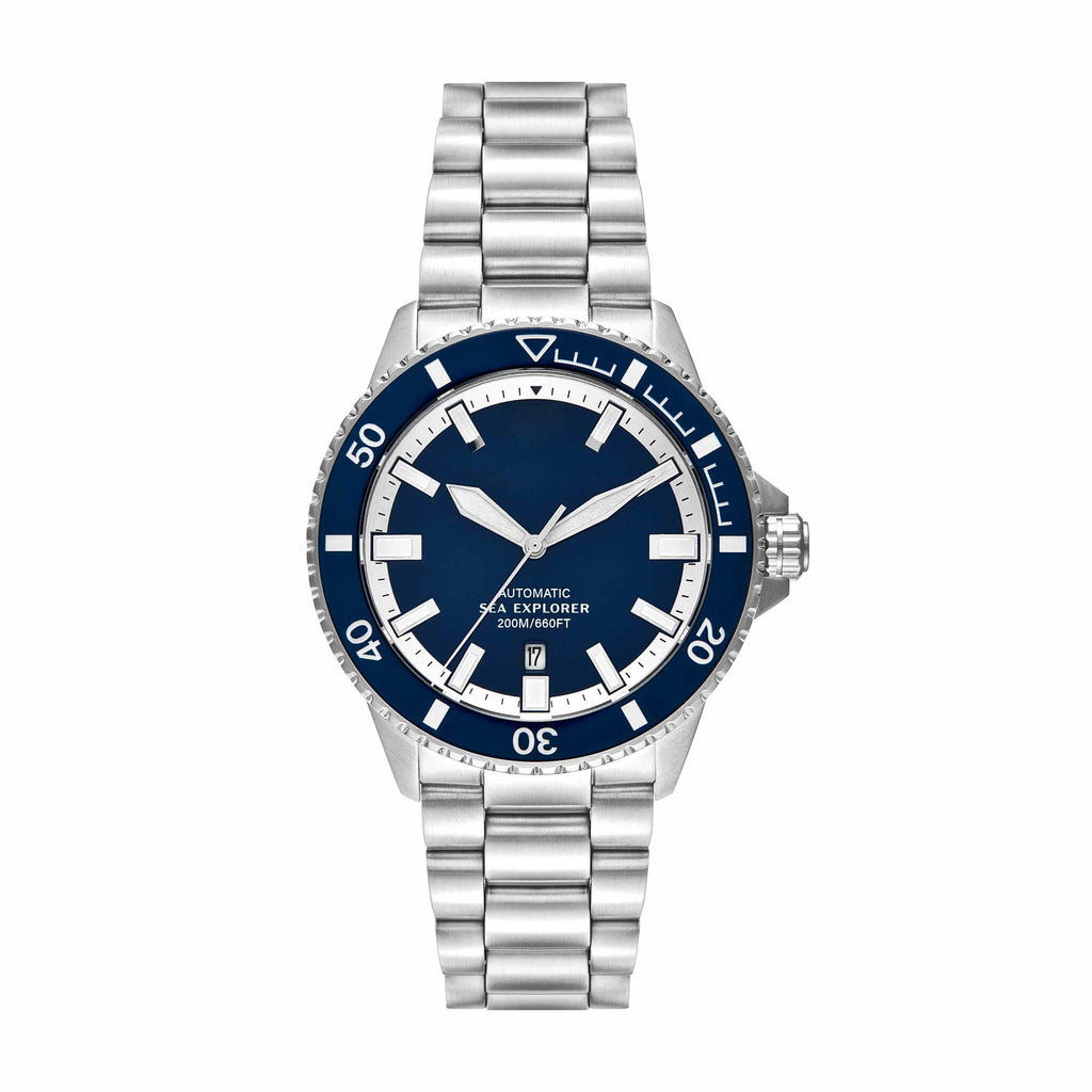 2025 New Original Imported Automatic Mechanical NI Watch Ocean Explorer Stainless Steel Deep Sea Blue Men's Watch