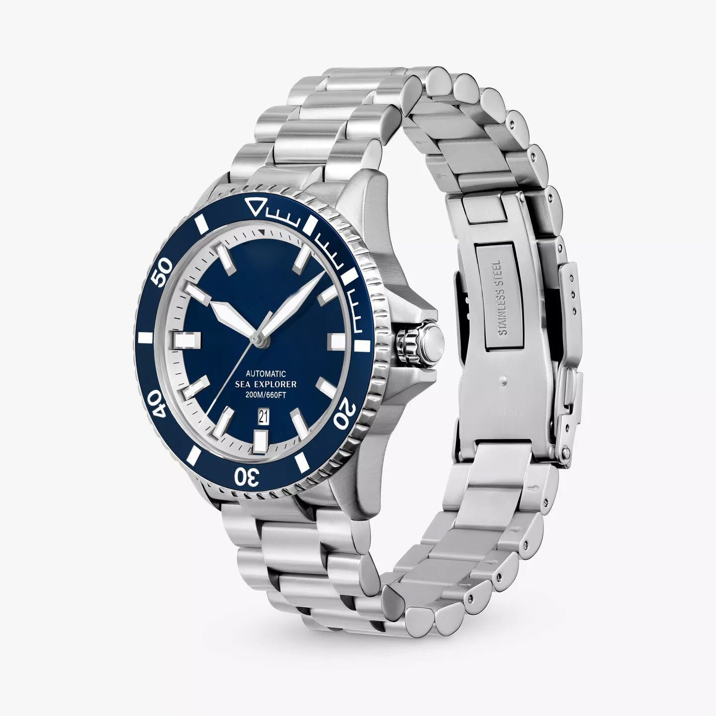 2025 New Original Imported Automatic Mechanical NI Watch Ocean Explorer Stainless Steel Deep Sea Blue Men's Watch