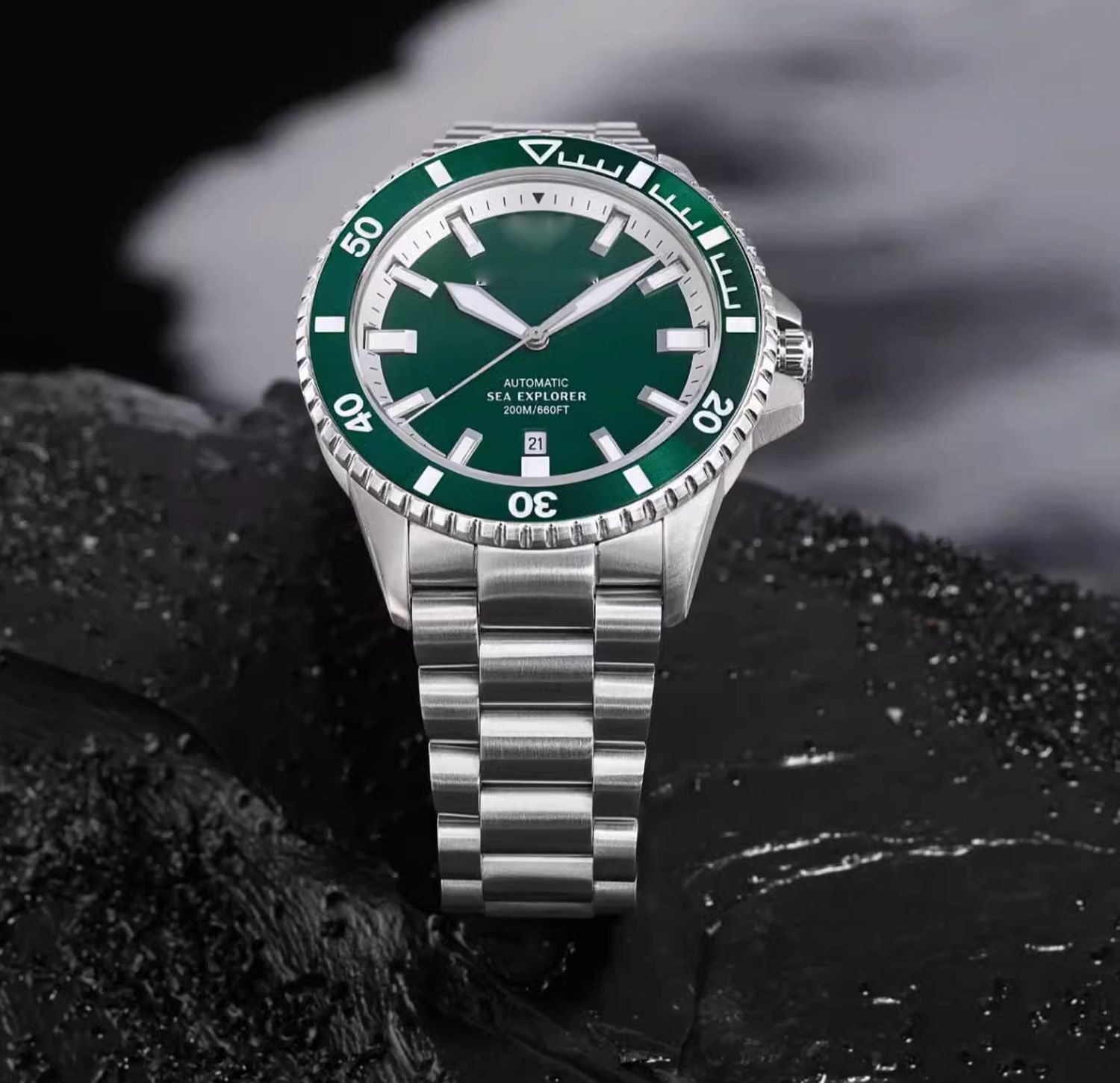2025 New Original Imported Automatic Mechanical NI Watch Ocean Explorer Stainless Steel Deep Sea Blue Men's Watch