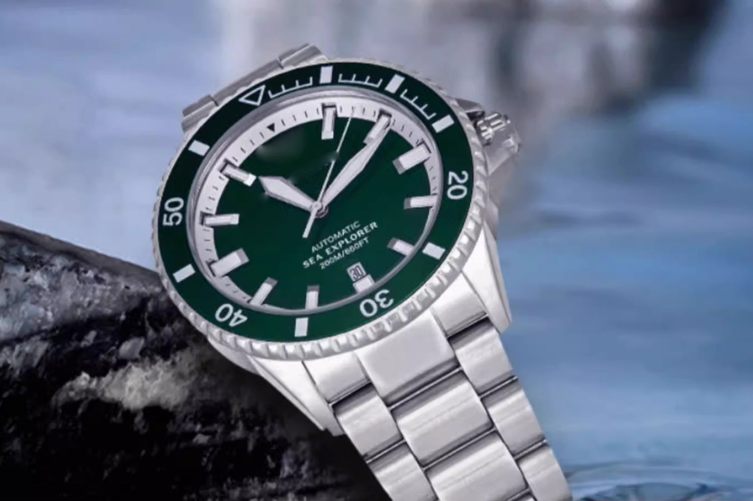 2025 New Original Imported Automatic Mechanical NI Watch Ocean Explorer Stainless Steel Deep Sea Blue Men's Watch