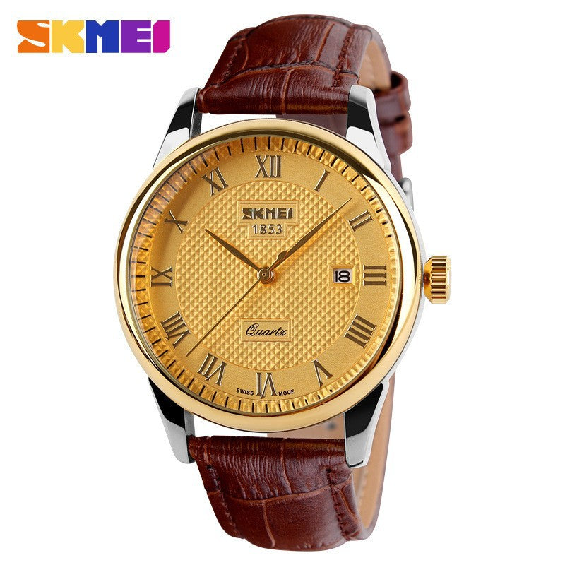 Time beauty skmei classic retro casual business temperament calendar watch men and women couples waterproof watch wholesale