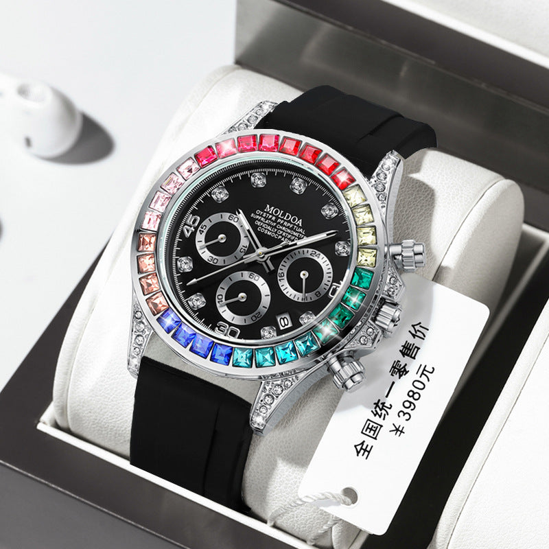 New Product Rainbow Di Same Style Watch Men's Three-Eye Six-Pin Multi-Functional Business Quartz Watch Men's Watch Dropshipping