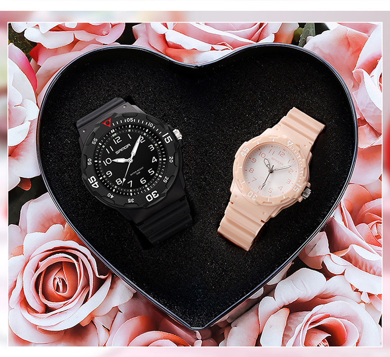 Sanda Watch Fashion All-match Small Fresh Men's and Women's Couple Watch Middle School Students' Simple Waterproof Luminous Quartz Watch
