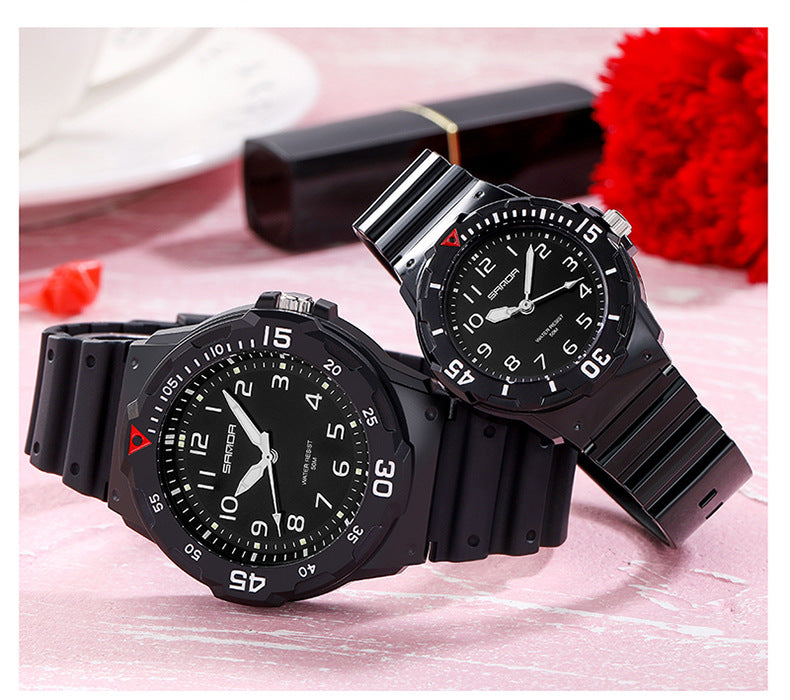 Sanda Watch Fashion All-match Small Fresh Men's and Women's Couple Watch Middle School Students' Simple Waterproof Luminous Quartz Watch