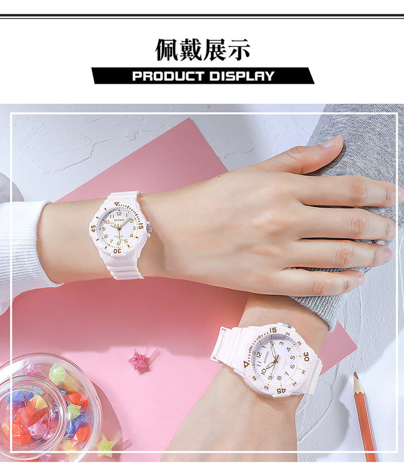 Sanda Watch Fashion All-match Small Fresh Men's and Women's Couple Watch Middle School Students' Simple Waterproof Luminous Quartz Watch