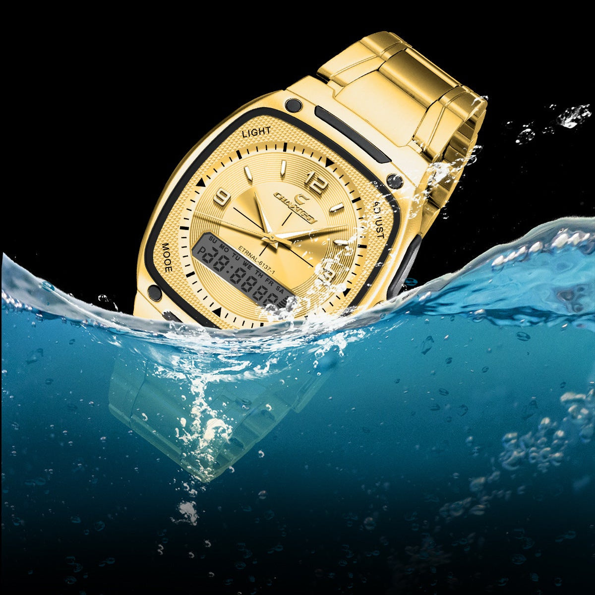 CHAXIGO fashion men's watch luminous waterproof alloy men's square electronic watch a generation of hair