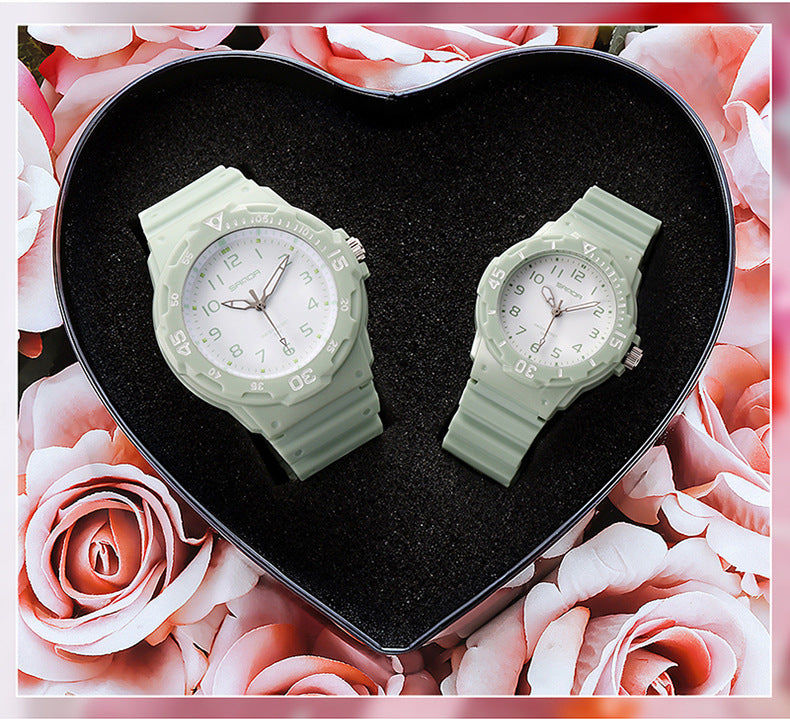 Sanda Watch Fashion All-match Small Fresh Men's and Women's Couple Watch Middle School Students' Simple Waterproof Luminous Quartz Watch