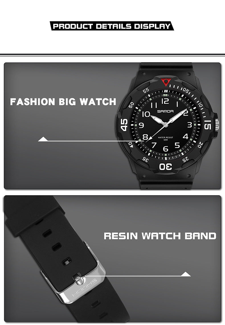 Sanda Watch Fashion All-match Small Fresh Men's and Women's Couple Watch Middle School Students' Simple Waterproof Luminous Quartz Watch