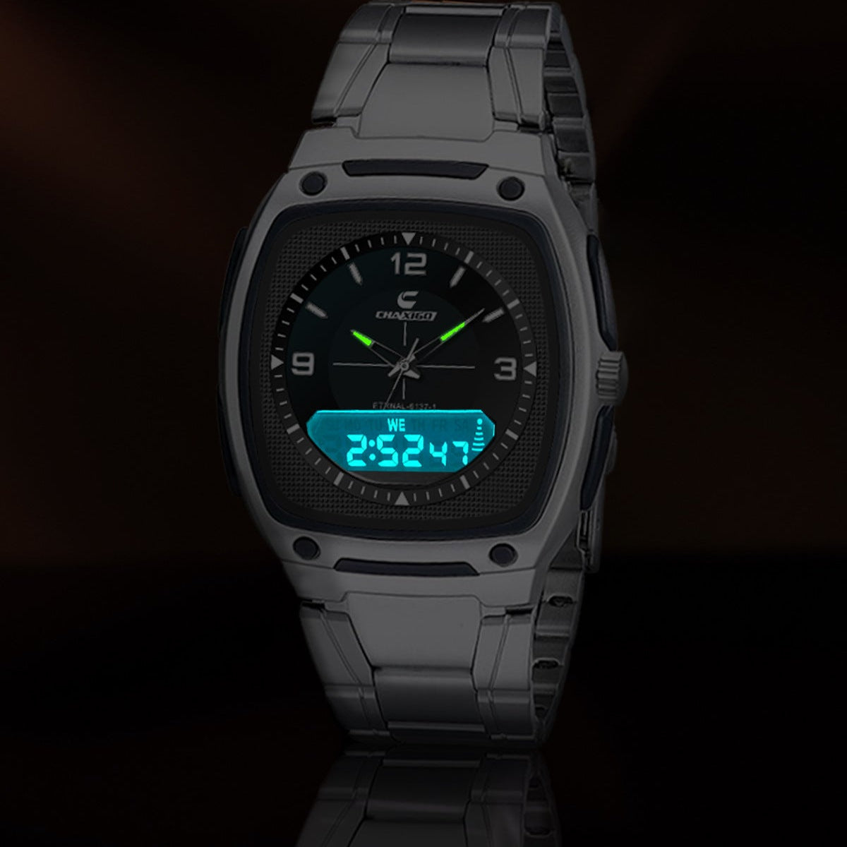CHAXIGO fashion men's watch luminous waterproof alloy men's square electronic watch a generation of hair