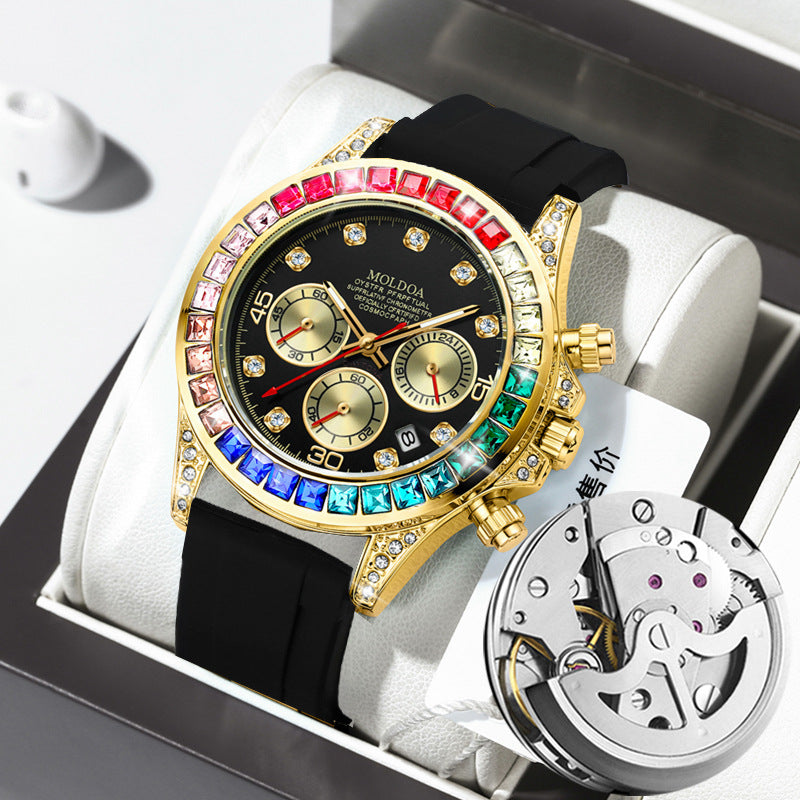 New Product Rainbow Di Same Style Watch Men's Three-Eye Six-Pin Multi-Functional Business Quartz Watch Men's Watch Dropshipping