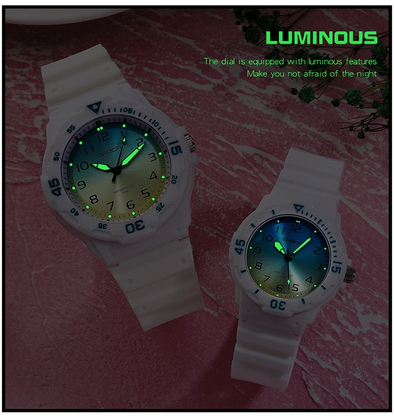 Sanda Watch Fashion All-match Small Fresh Men's and Women's Couple Watch Middle School Students' Simple Waterproof Luminous Quartz Watch