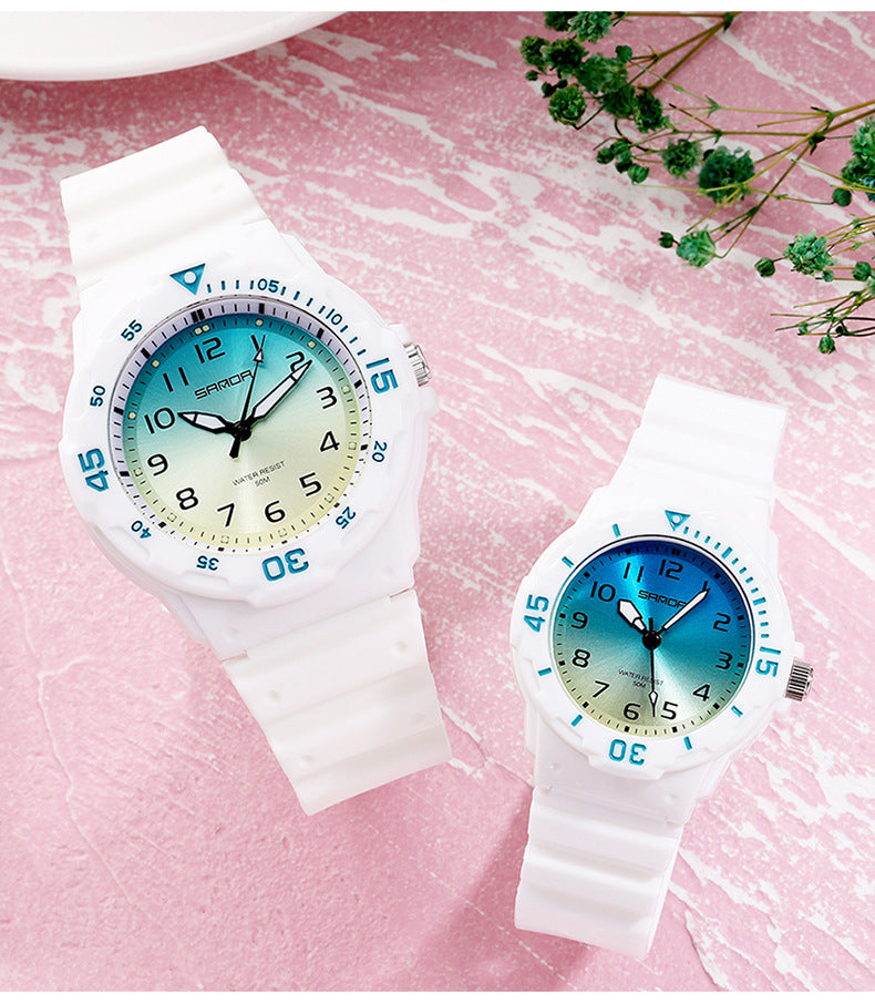 Sanda Watch Fashion All-match Small Fresh Men's and Women's Couple Watch Middle School Students' Simple Waterproof Luminous Quartz Watch