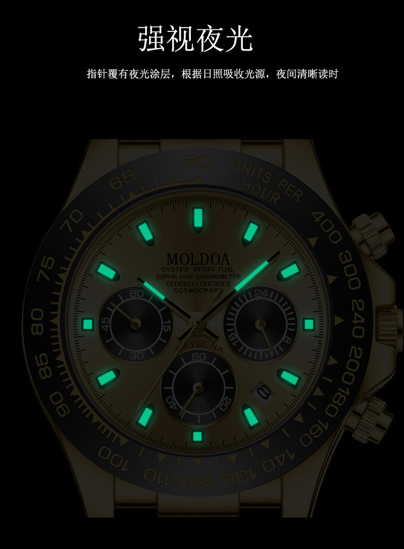 Foreign Trade Hot-Selling Daytona Men's Watch, Fully Automatic Watch, Luminous, Waterproof, Multi-Function Chronograph Watch, Men's Quartz Watch