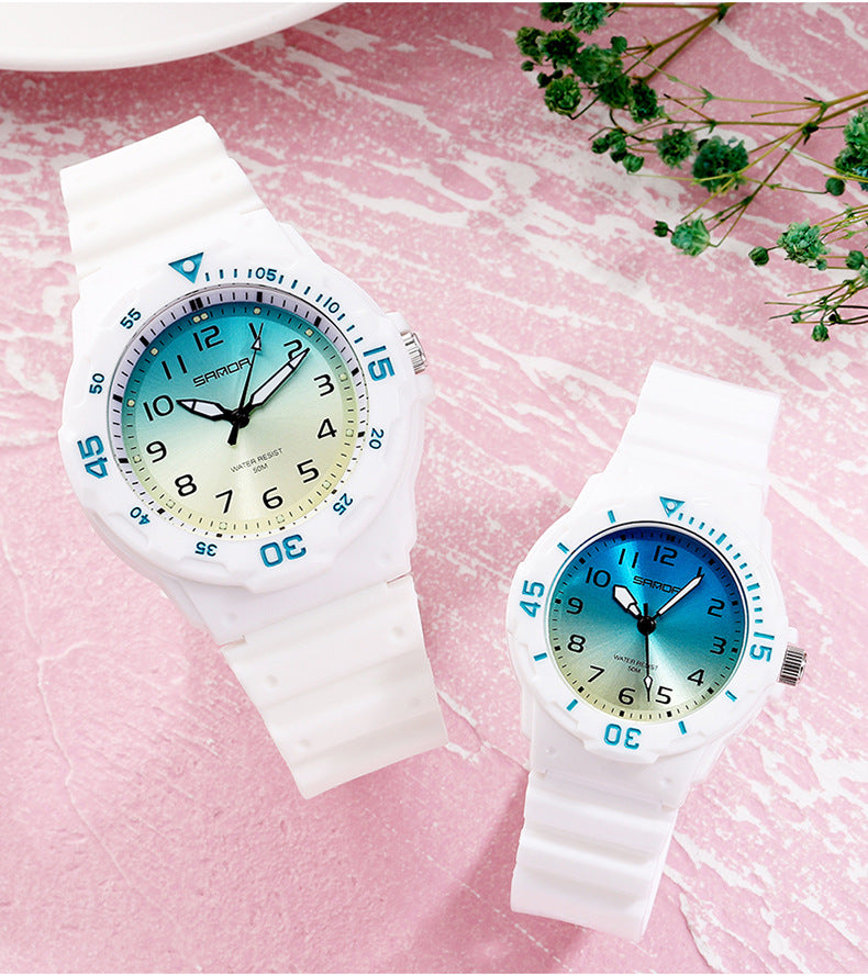 Sanda Watch Fashion All-match Small Fresh Men's and Women's Couple Watch Middle School Students' Simple Waterproof Luminous Quartz Watch