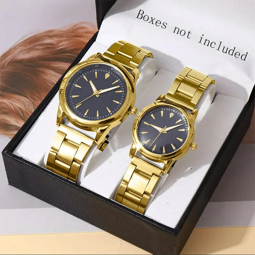 Couple Quartz Gold Watches Set-1