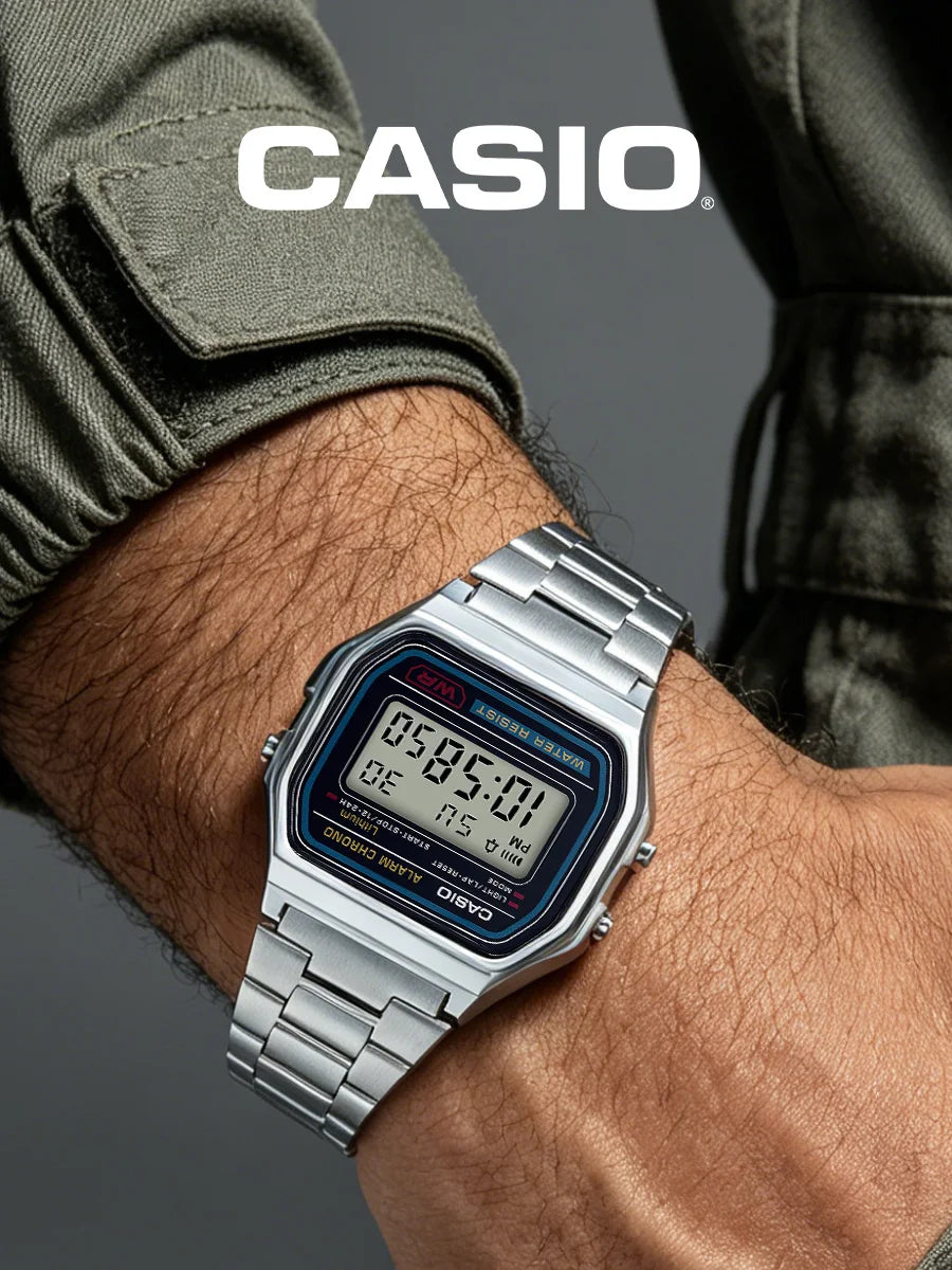 CASIO  Vintage Digital Watch Men Women Stainless Steel Band Waterproof Wristwatch Casual Daily Party Festival Birthday Gif